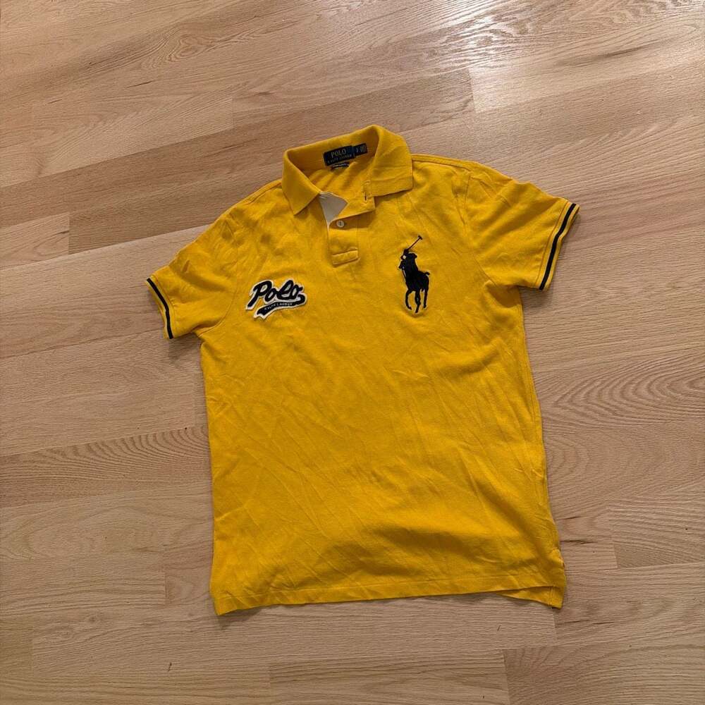 Polo Ralph Lauren Custom Slim Fit Big Pony and Spell Out Logo Polo Shirt